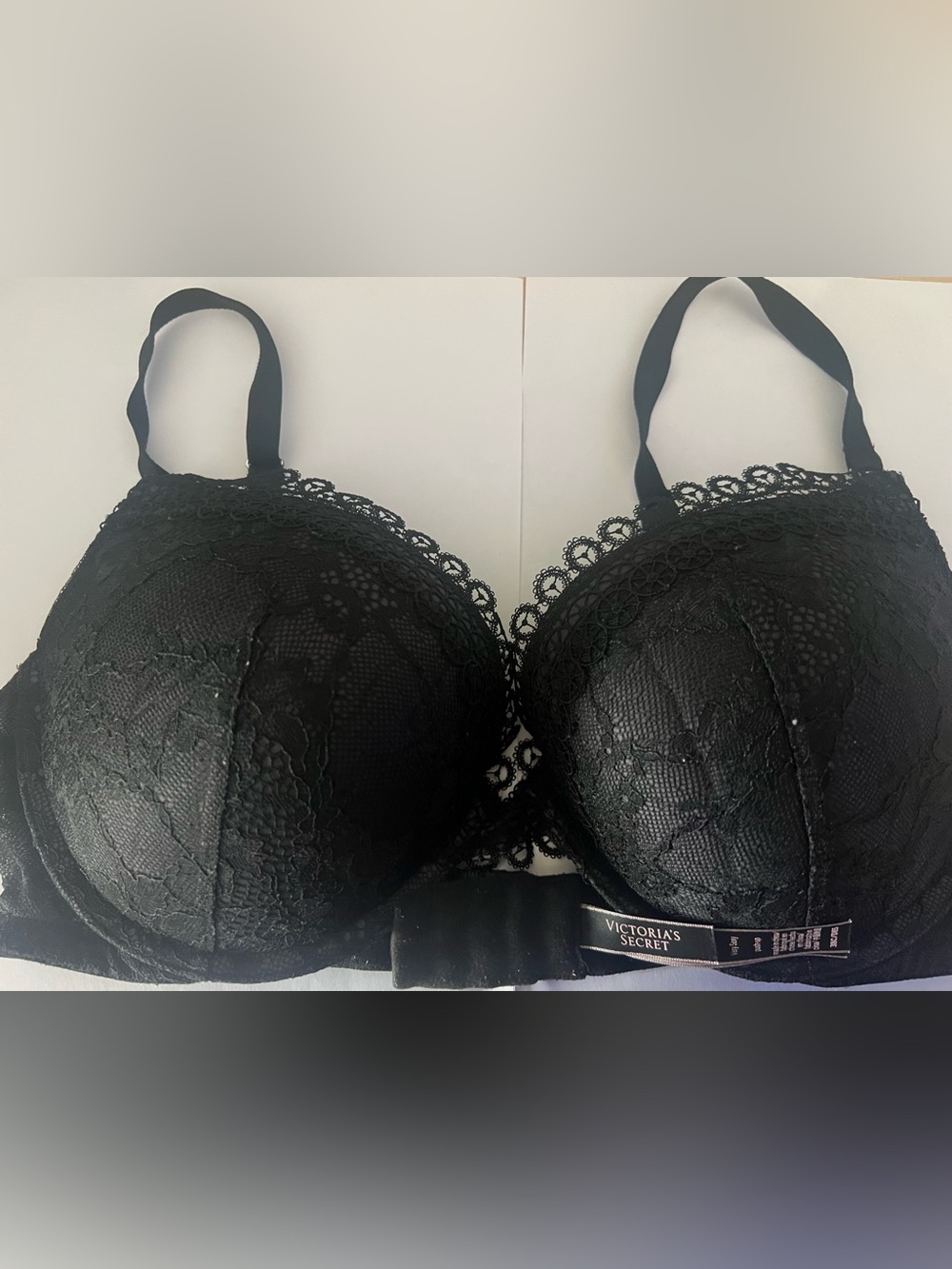 Victoria's Secret Black Very Sexy Lace Push-Up Bra- 36D/38C